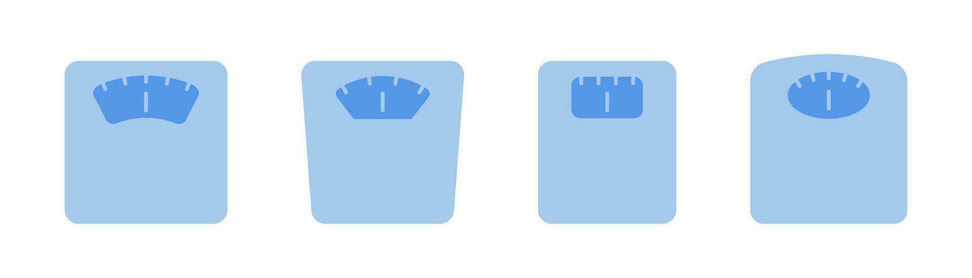 poids échelle icône. salle de bains échelle dans plat. échelle mesure dans bleu. équilibre symbole dans plat. Stock vecteur