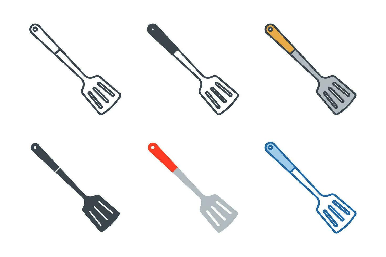spatule icône collection avec différent modes. cuisine spatule icône symbole vecteur illustration isolé sur blanc Contexte