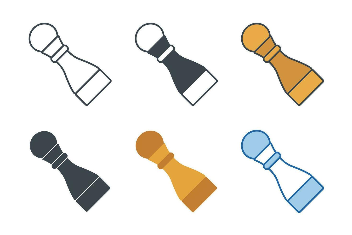 poivre Mixeur icône collection avec différent modes. poivre broyeur icône symbole vecteur illustration isolé sur blanc Contexte
