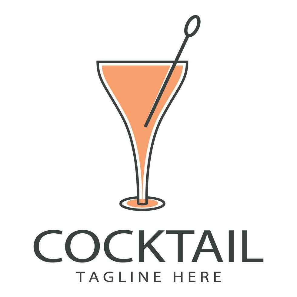 vecteur Facile logo cocktail