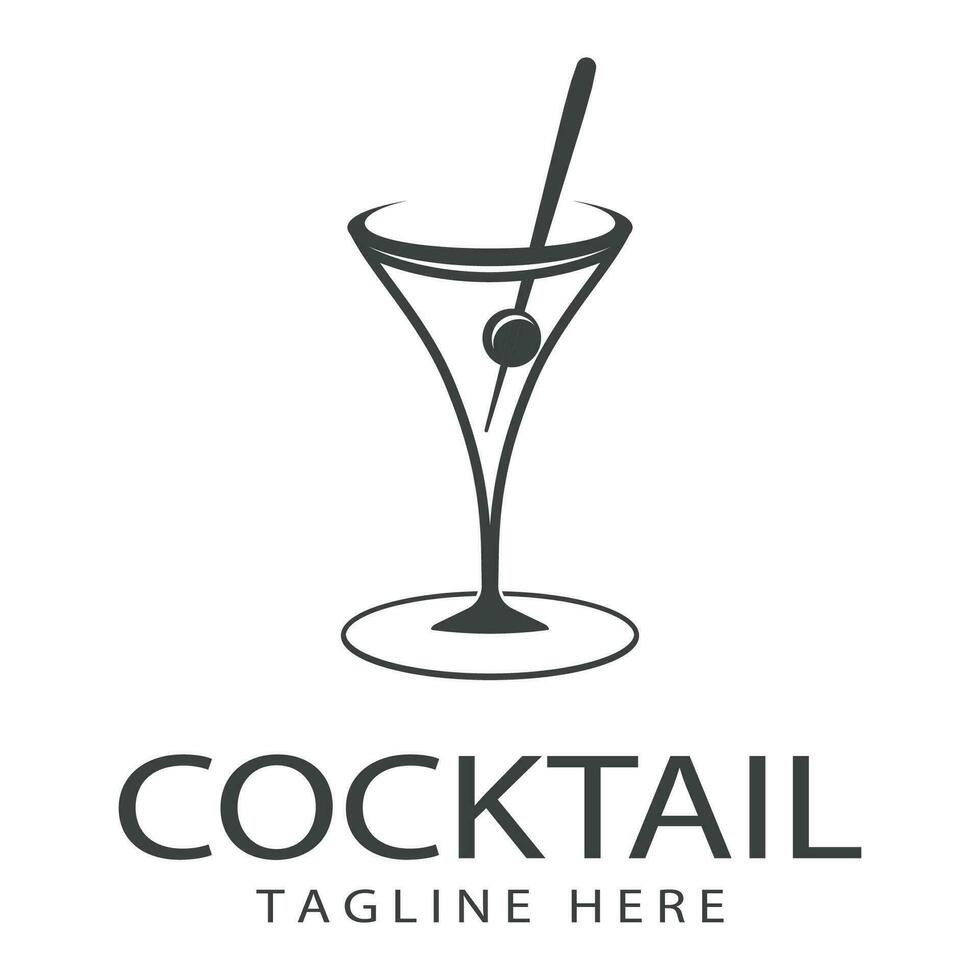 vecteur Facile logo cocktail