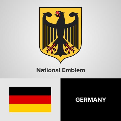 Emblème national d&#39;Allemagne, carte et drapeau vecteur