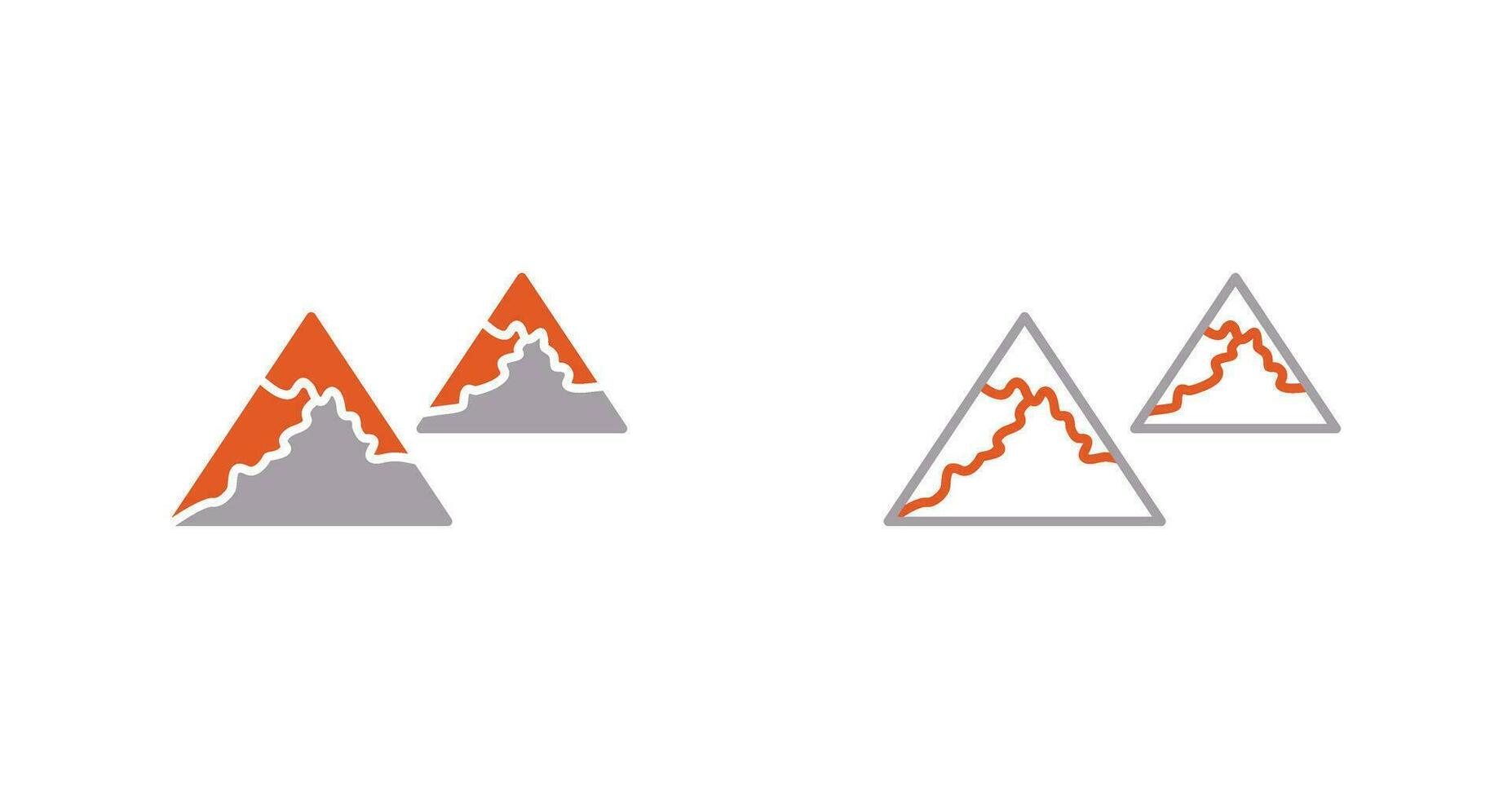 icône de vecteur de montagnes uniques