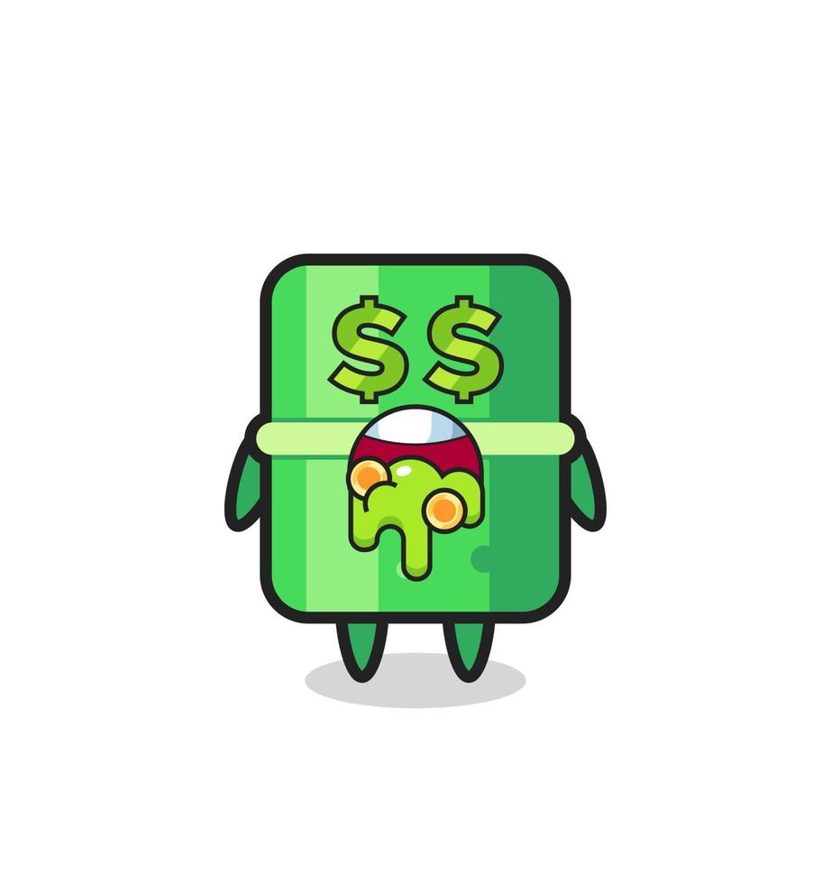 personnage en bambou avec une expression de fou d'argent vecteur