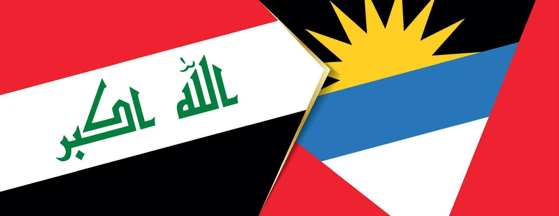 Irak et antigua et Barbuda drapeaux, deux vecteur drapeaux.