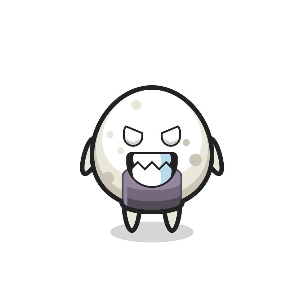 expression maléfique du personnage mascotte mignon onigiri vecteur