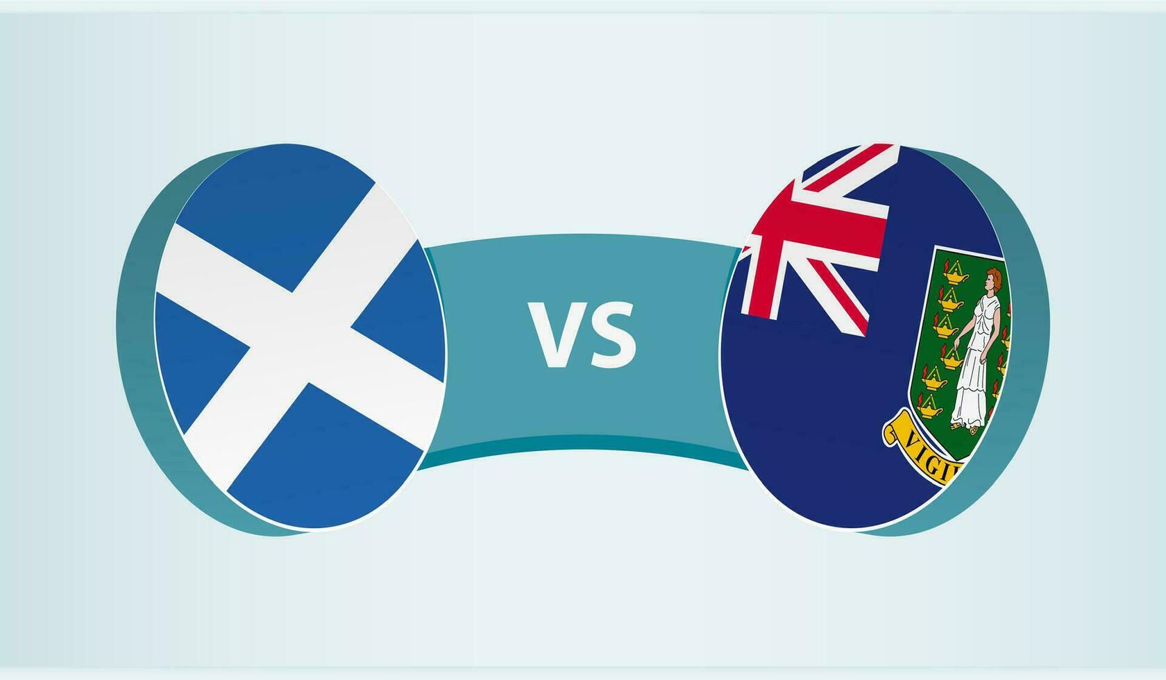 Écosse contre Britanique vierge îles, équipe des sports compétition concept. vecteur