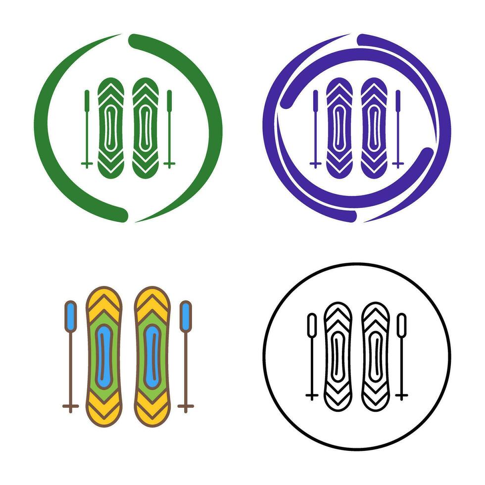 icône de vecteur de bâtons de ski