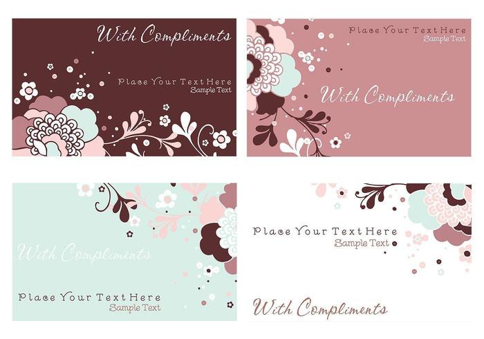 Carte postale Floral et Papeterie Vector Pack