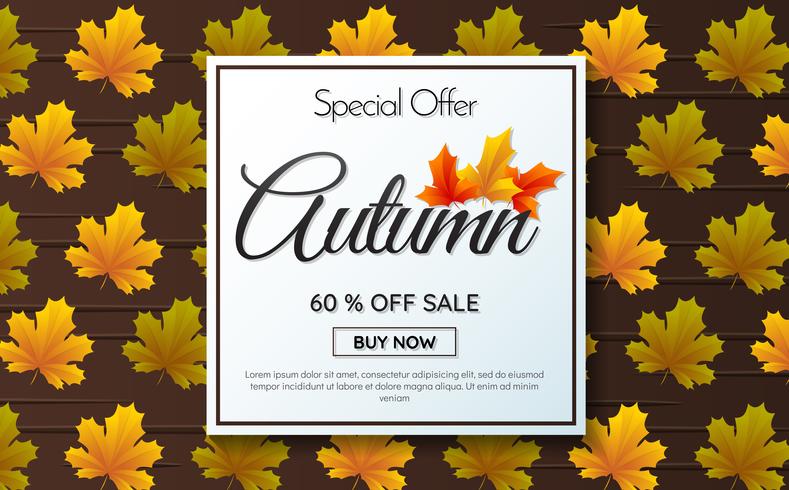 bannière de modèle de vente automne Vector background