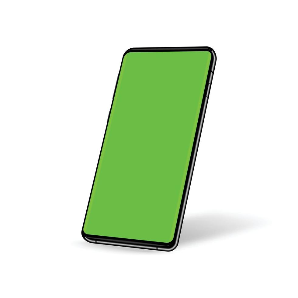 téléphone avec fond d'écran vert chroma key vecteur