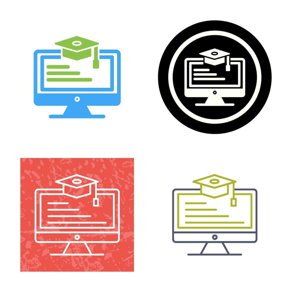 icône de vecteur d'apprentissage en ligne