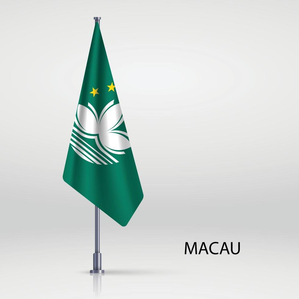 drapeau suspendu sur un modèle de mât pour votre conception vecteur