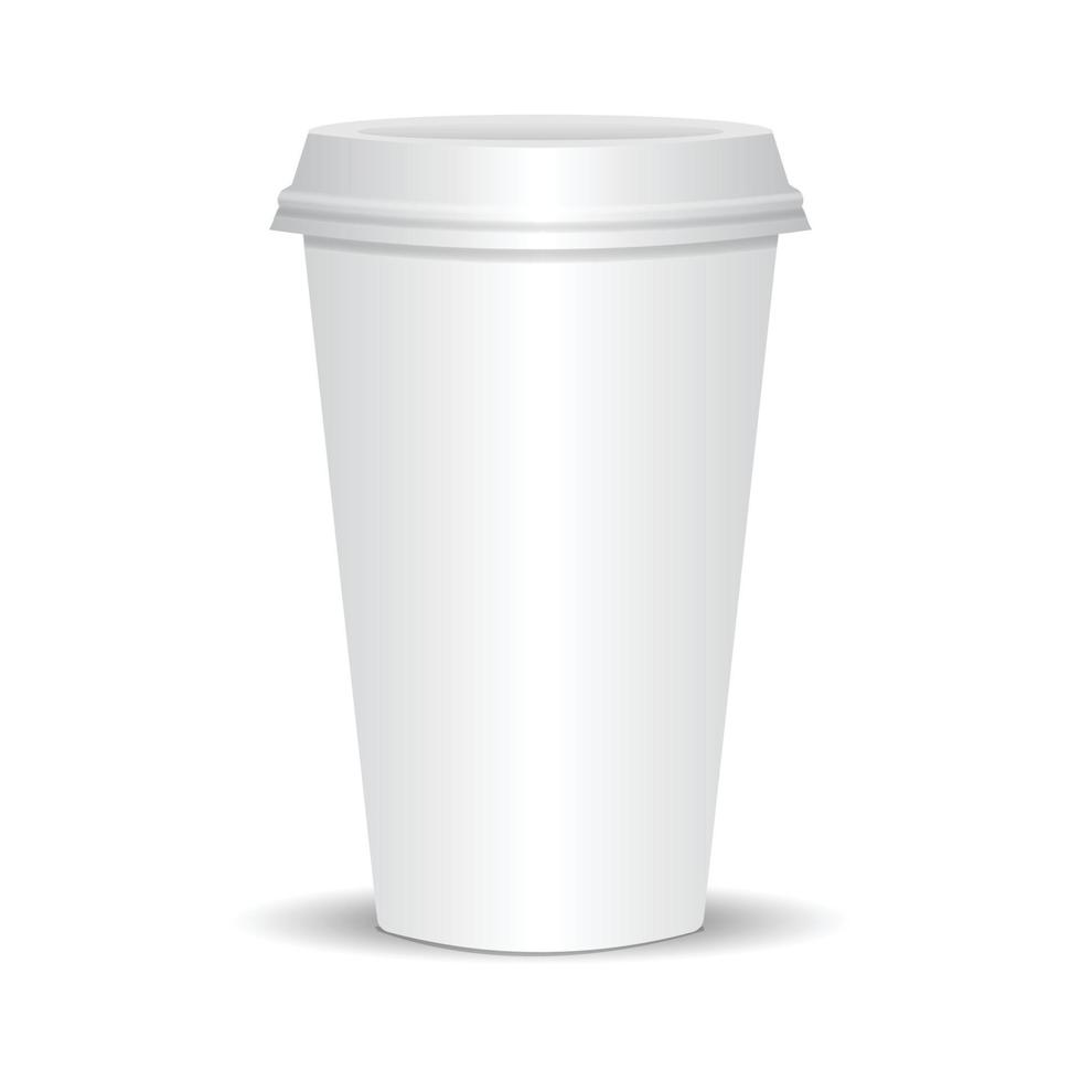 tasse à café en papier réaliste. illustration vectorielle. vecteur