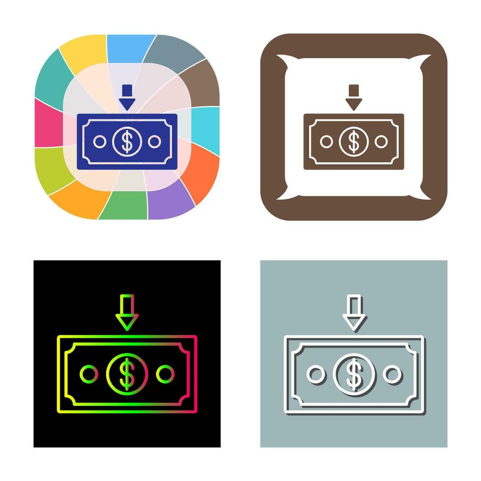 icône de vecteur d'argent vers le bas