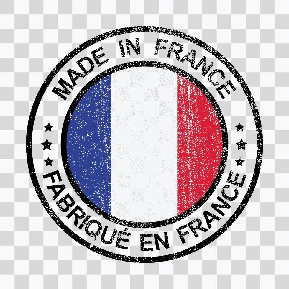 made in france, timbre, dans, grunge, style, isolé, icône vecteur