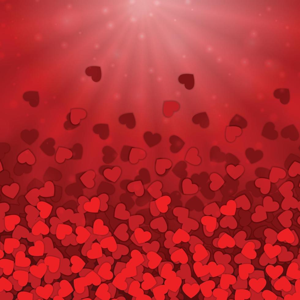 modèle de fond de coeur confettis saint valentin pour votre conception vecteur