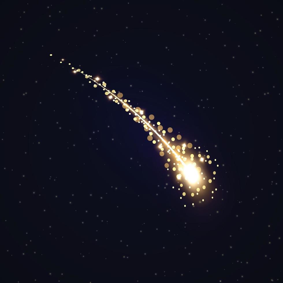 météore ou comète sur le modèle d'arrière-plan de l'espace pour votre conception vecteur