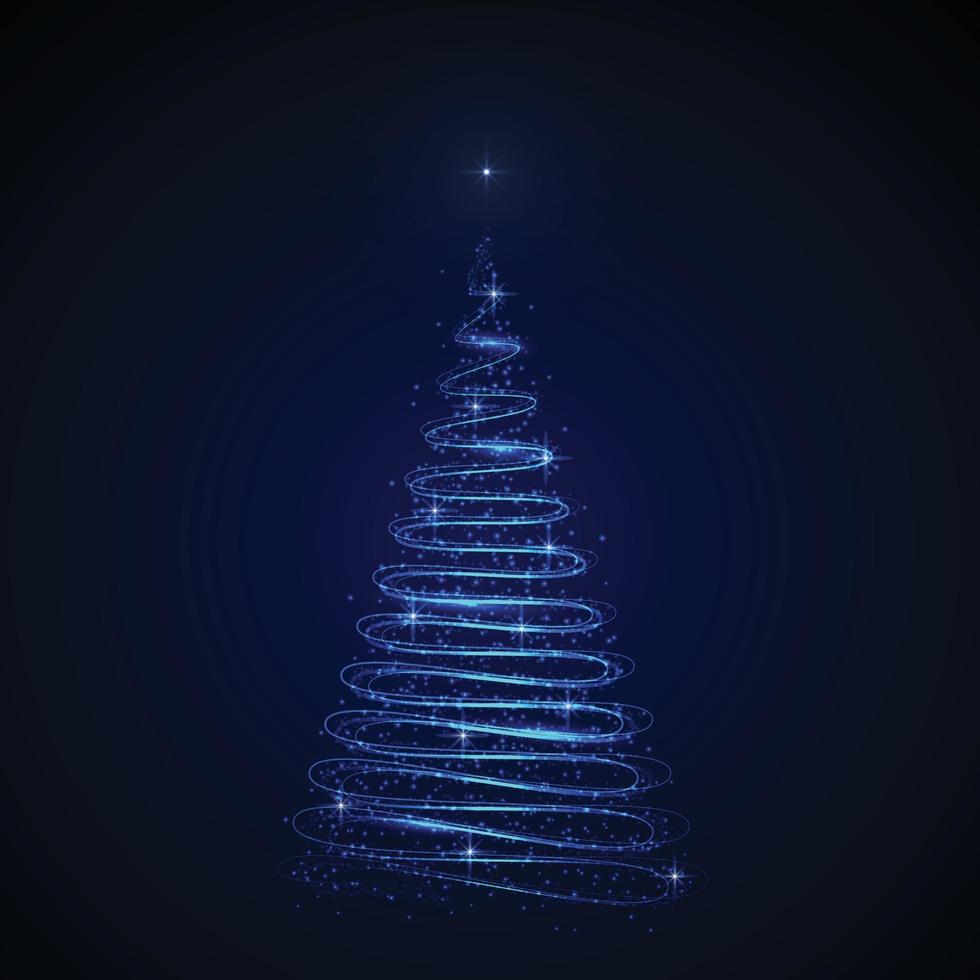 arbre de Noël abstrait sur fond sombre. modèle pour votre conception vecteur