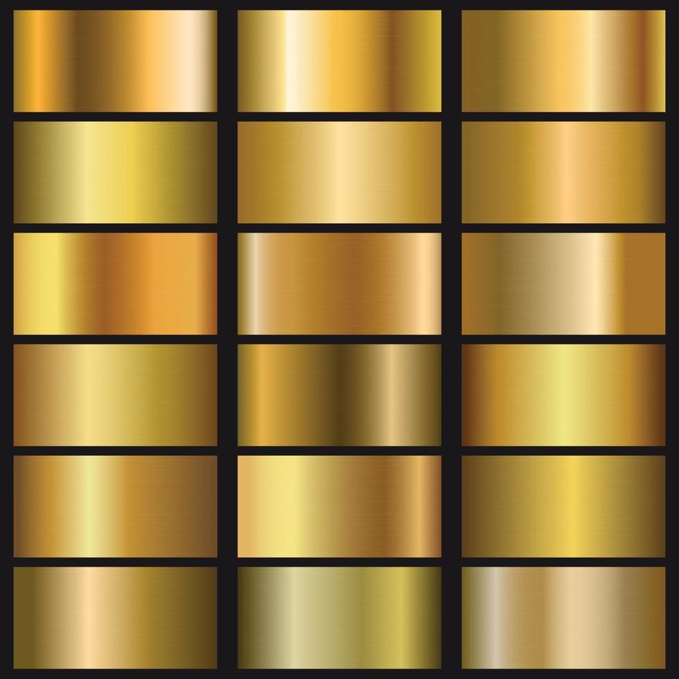 ensemble de texture dégradé d'or. modèle pour votre conception vecteur