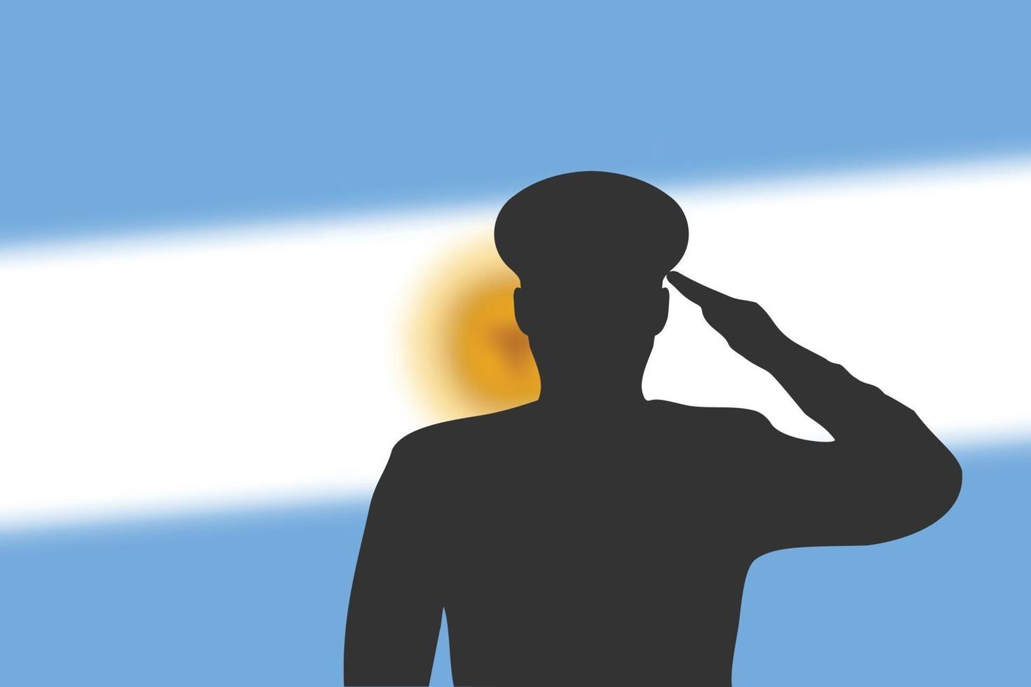 silhouette de soudure sur fond flou avec le drapeau argentin. vecteur