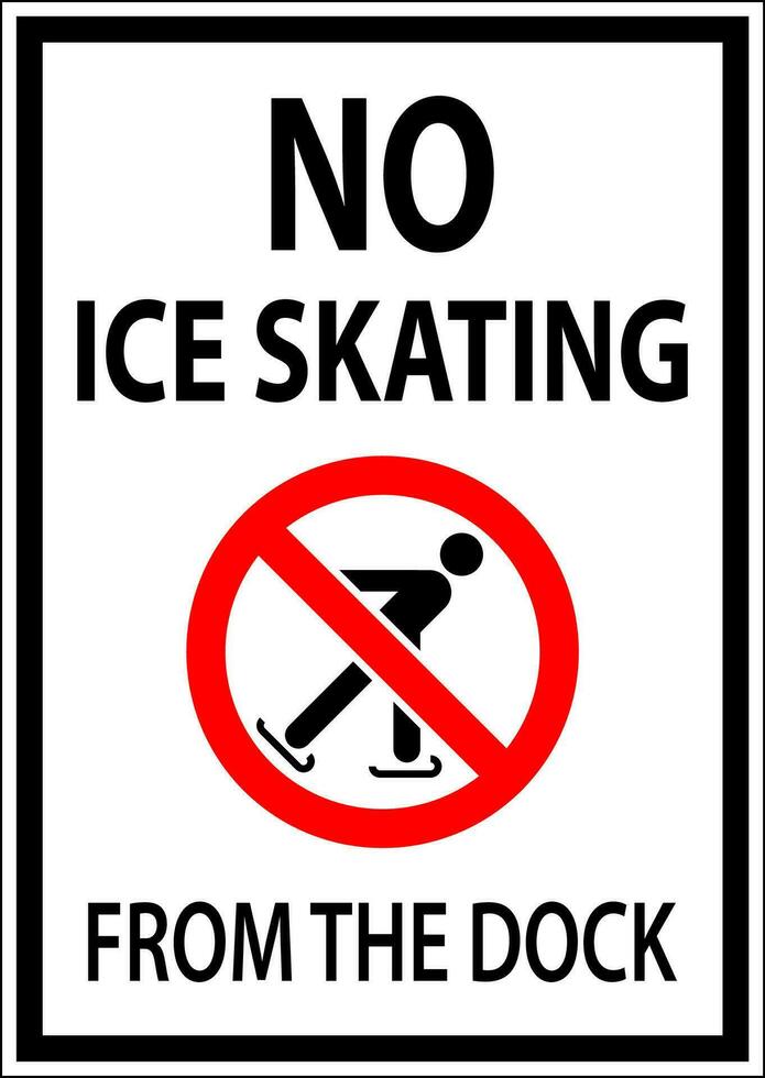 non la glace patinage signe vecteur