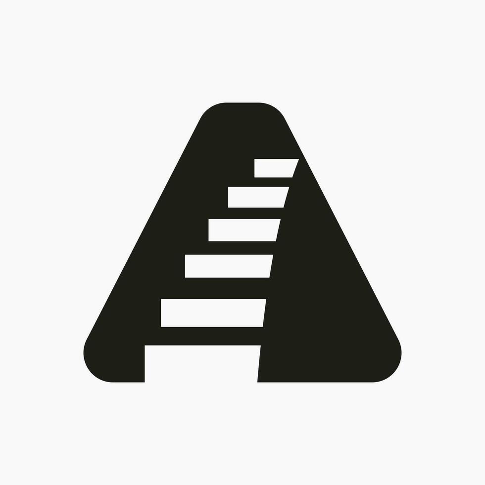 lettre une escalier logo. étape logo symbole alphabet basé vecteur modèle