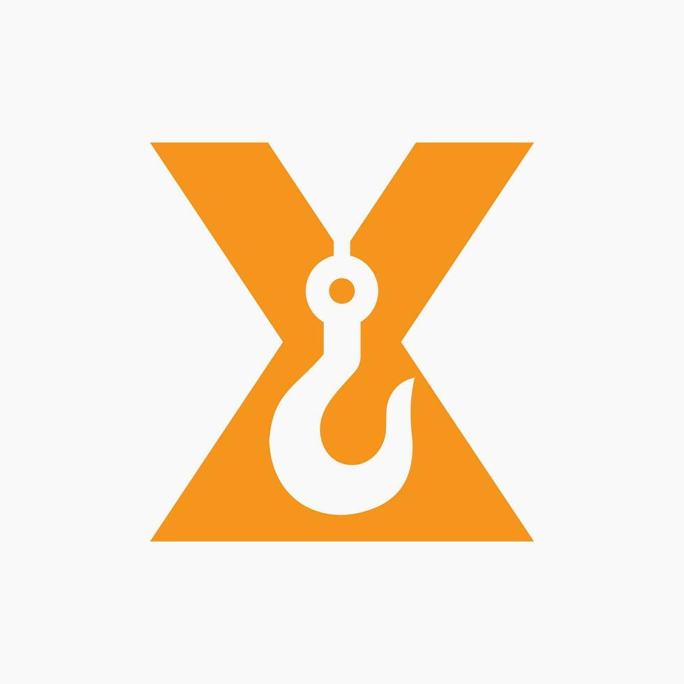 lettre X grue symbole pour construction logo signe vecteur