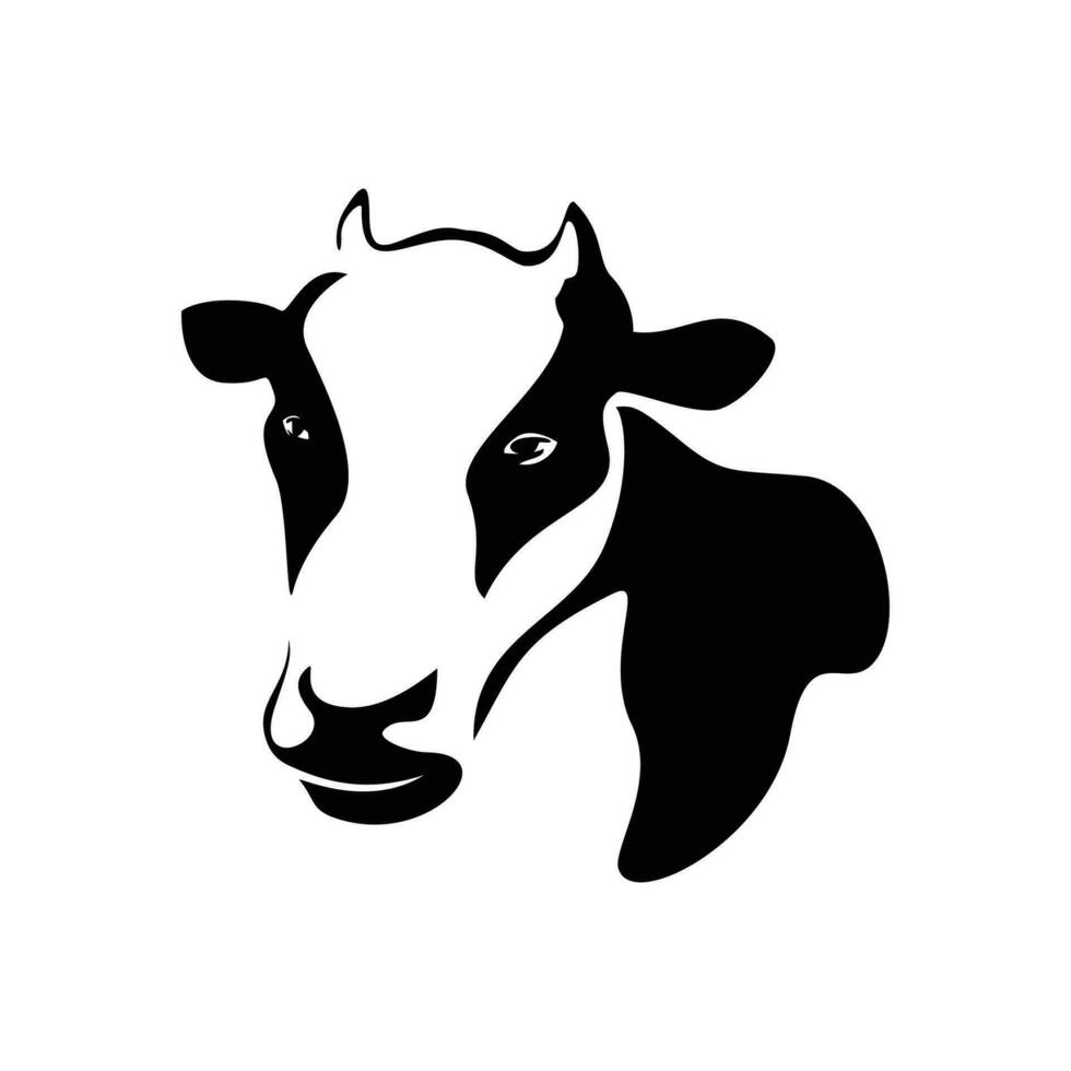 Lait vache tête silhouette conception. ferme animal signe et symbole. vecteur