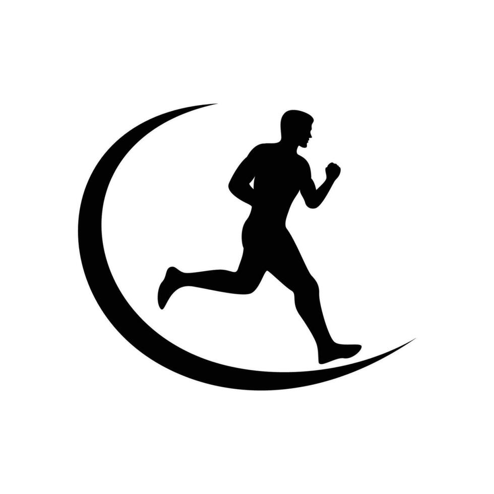 coureur silhouette conception. athlétique sport signe et symbole. vecteur