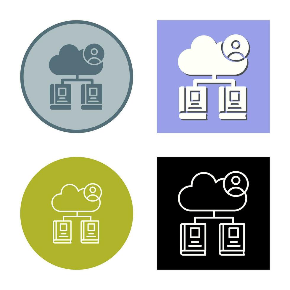 icône de vecteur de bibliothèque de nuage
