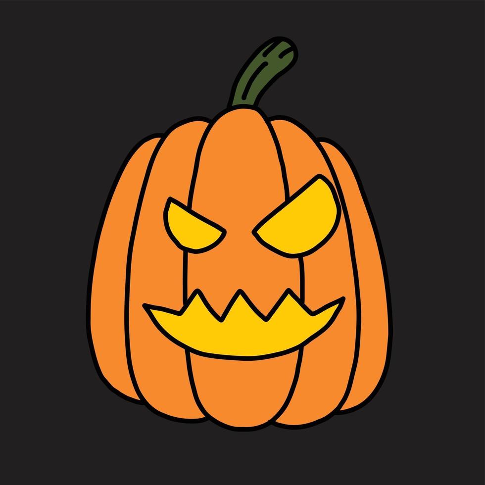 simplicité halloween citrouille dessin à main levée design plat. vecteur