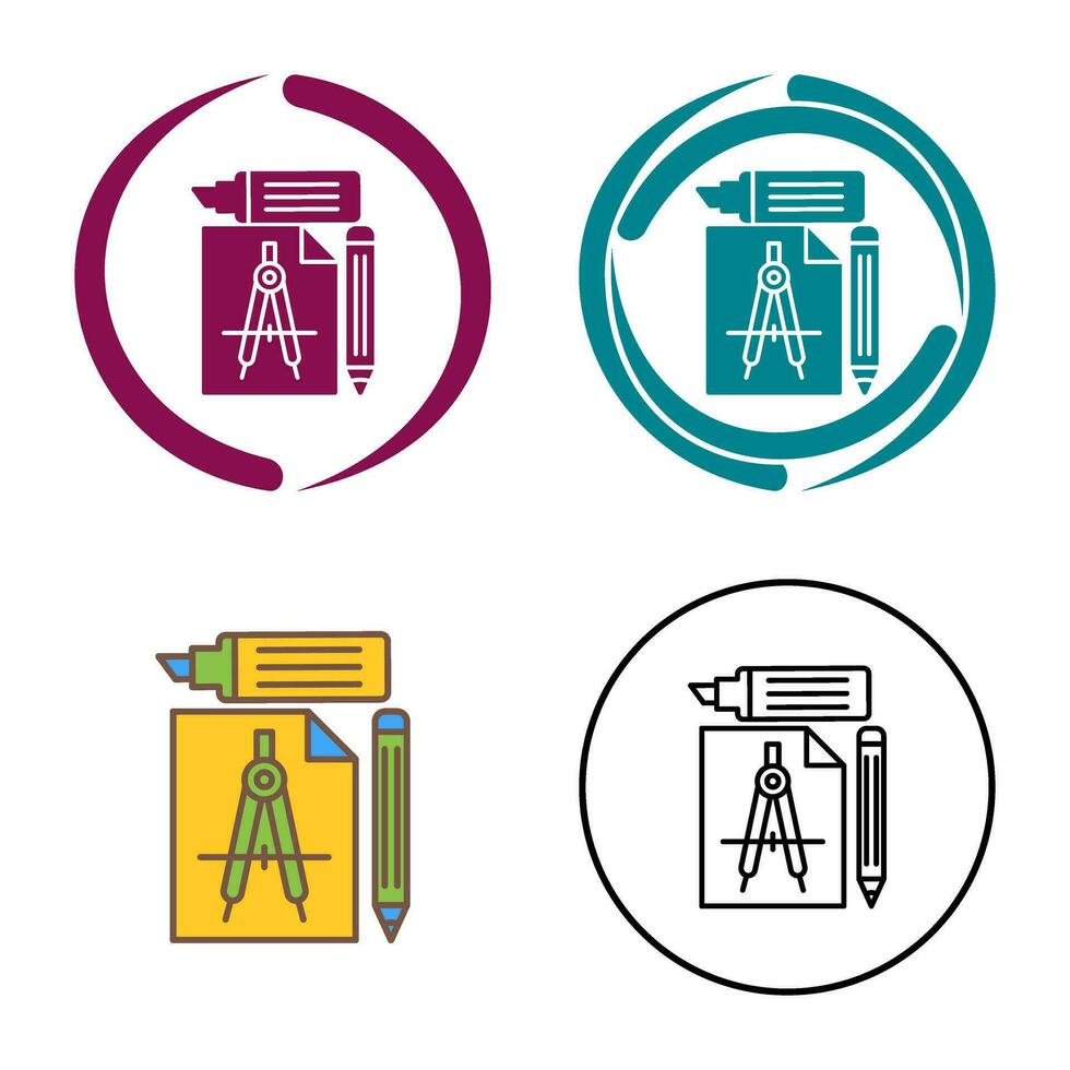 icône de vecteur d'outils d'étude