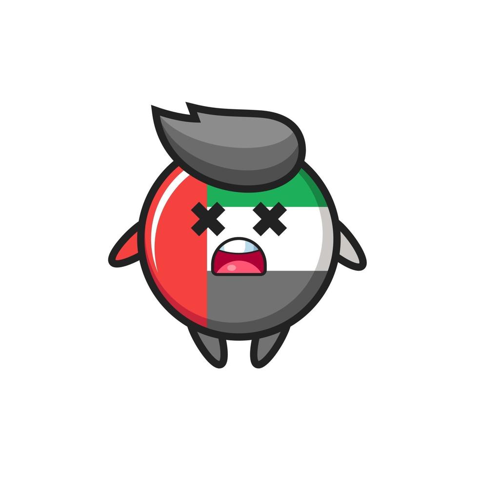 le personnage de la mascotte de l'insigne du drapeau des EAU mort vecteur