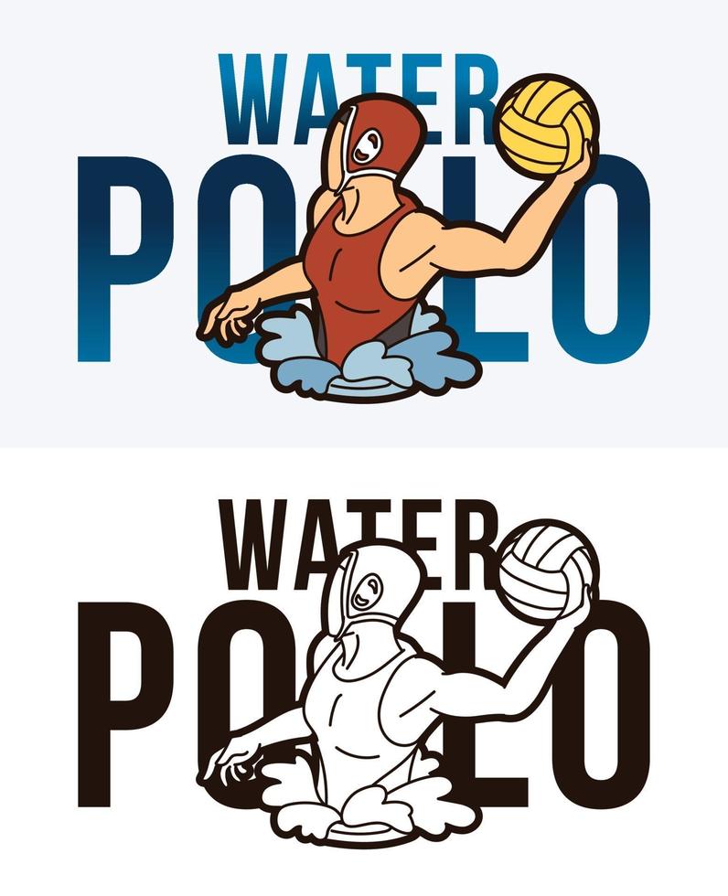 texte de water-polo avec des joueuses de sport vecteur