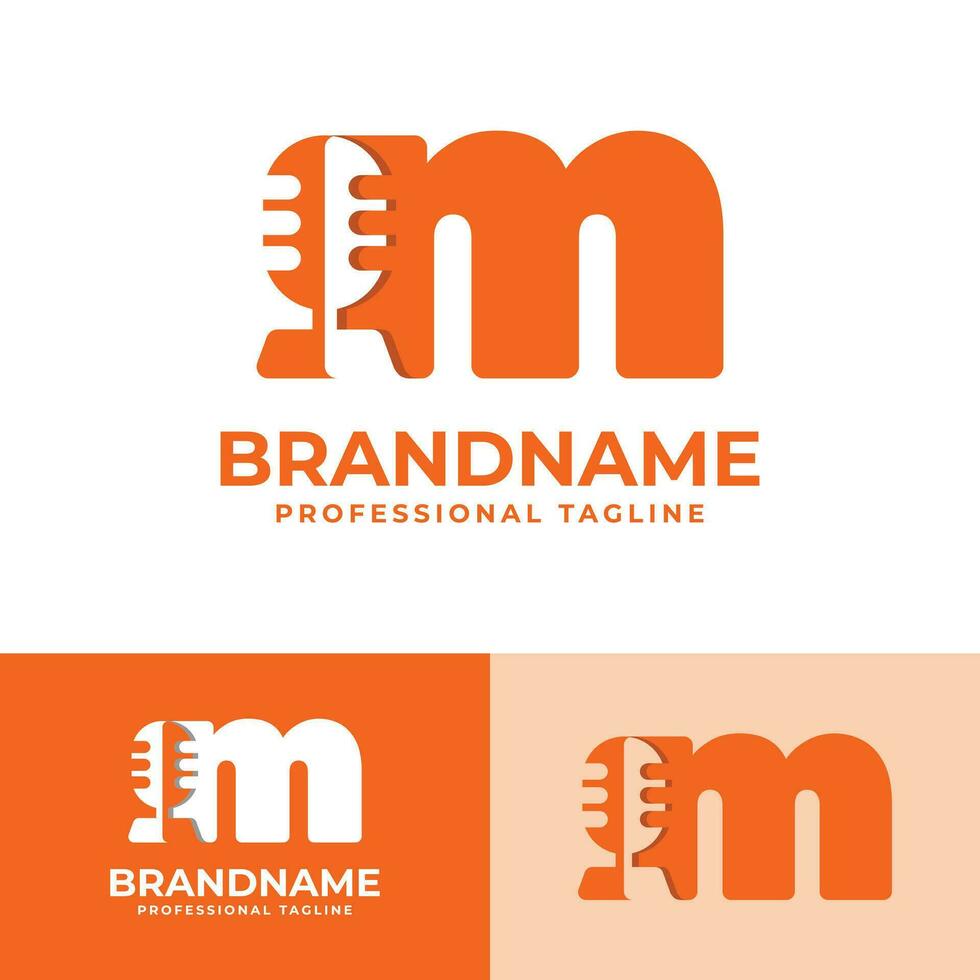 lettre m microphone logo, adapté pour affaires en relation à microphone avec m initial. vecteur