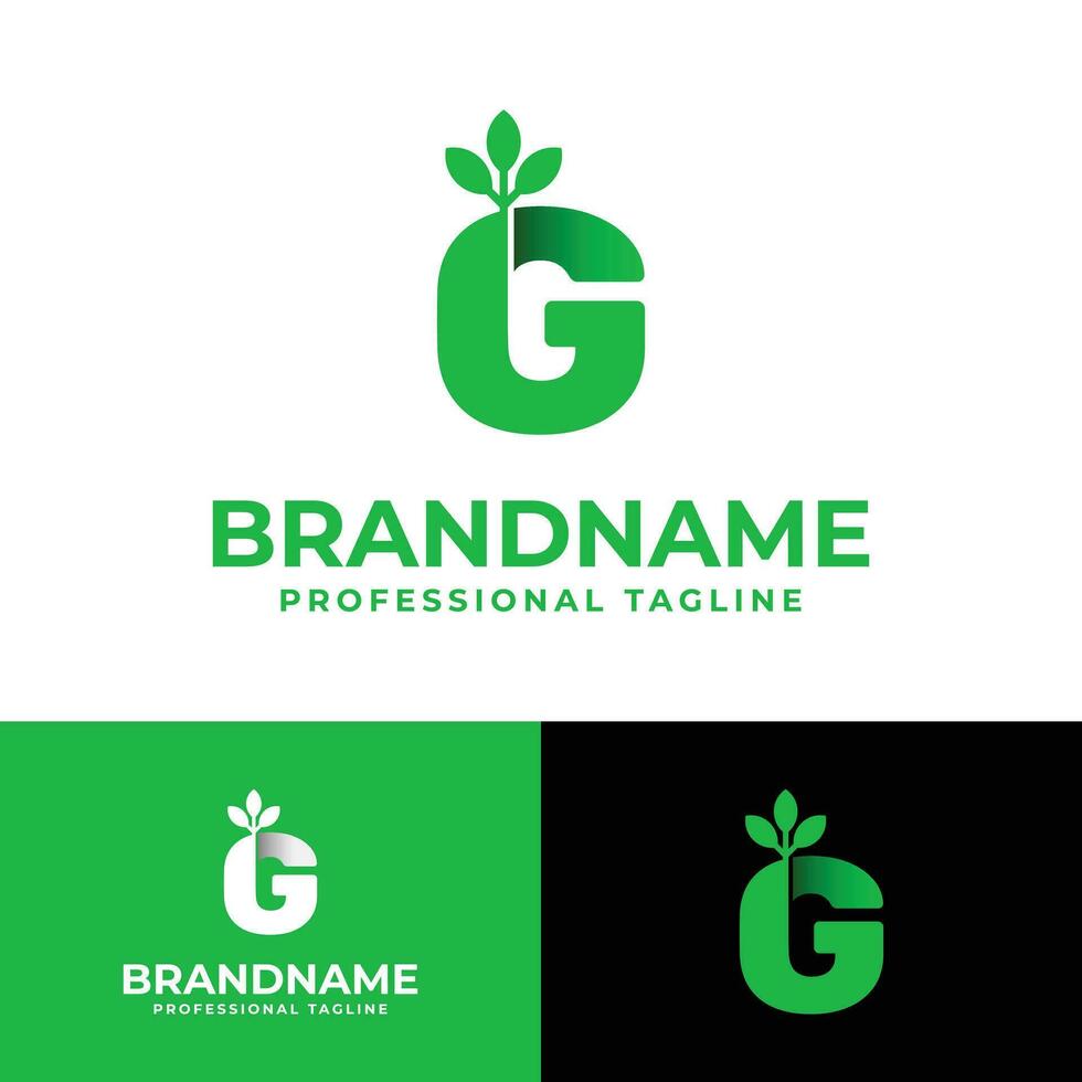 lettre g logo nature, adapté à toute entreprise liée à la nature avec g initial. vecteur