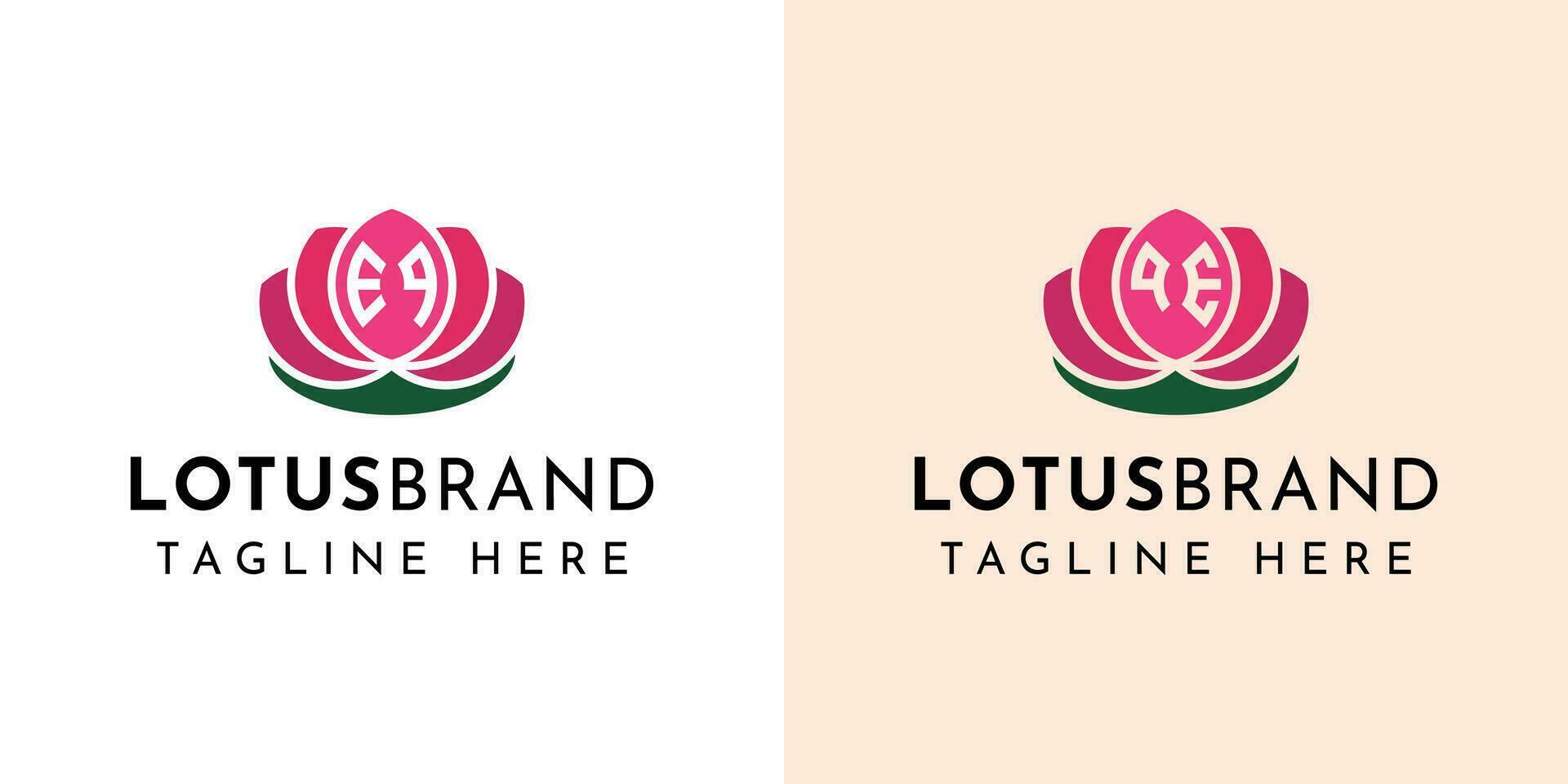 lettre eq et qe lotus logo ensemble, adapté pour affaires en relation à lotus fleurs avec eq ou qe initiales. vecteur