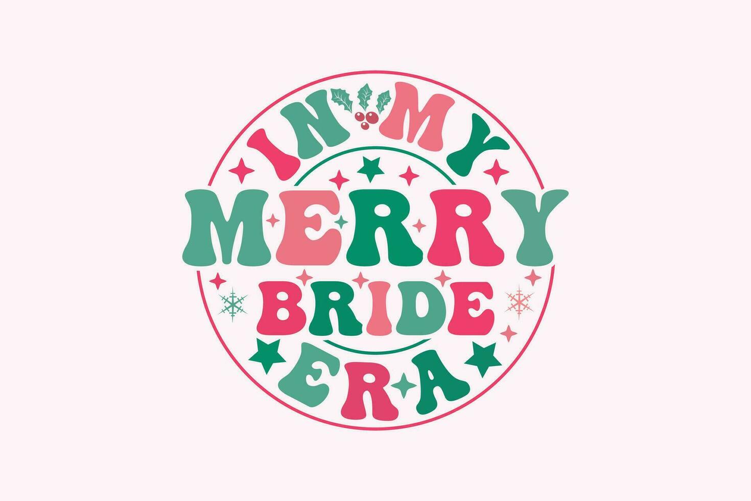 dans mon joyeux la mariée ère Noël mariage T-shirt conception vecteur