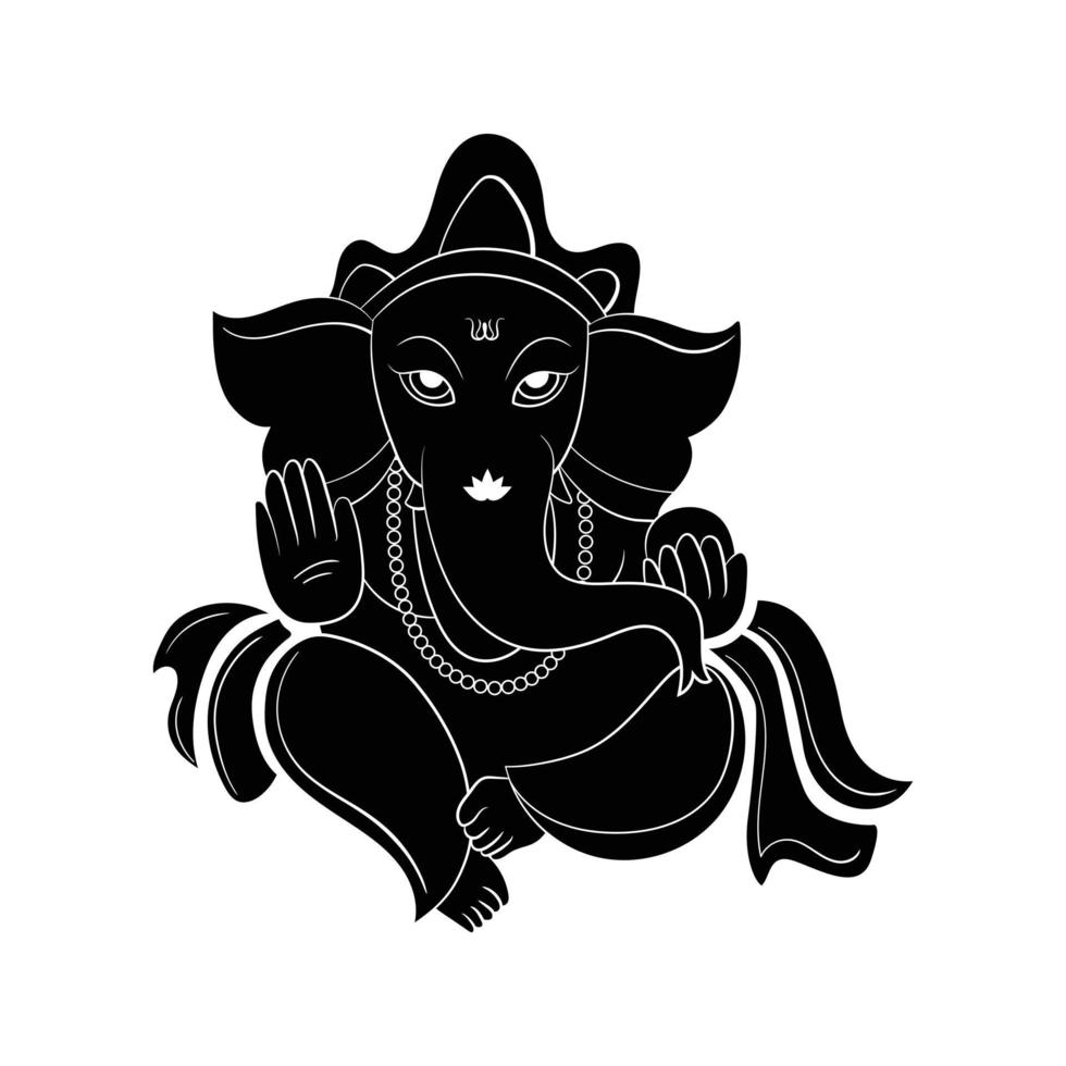 ganpati illustré sur fond isolé. joyeux gnaesh chaturthi. vecteur