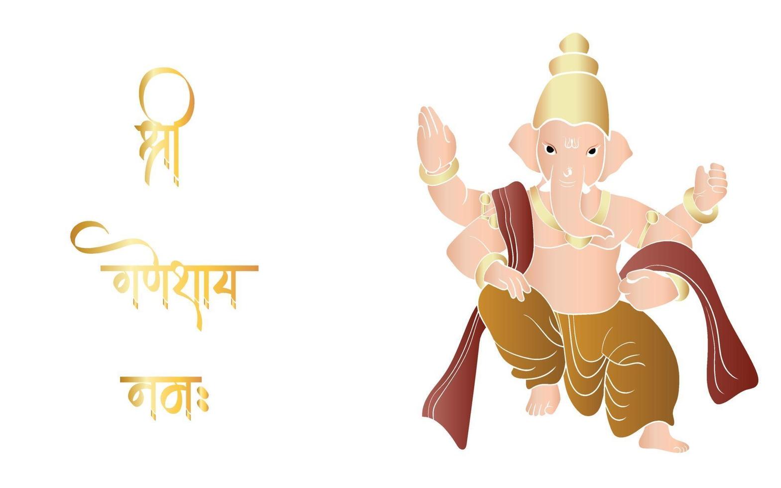 illustration vectorielle de ganpati dessinés à la main, heureux ganesh chaturthi. vecteur