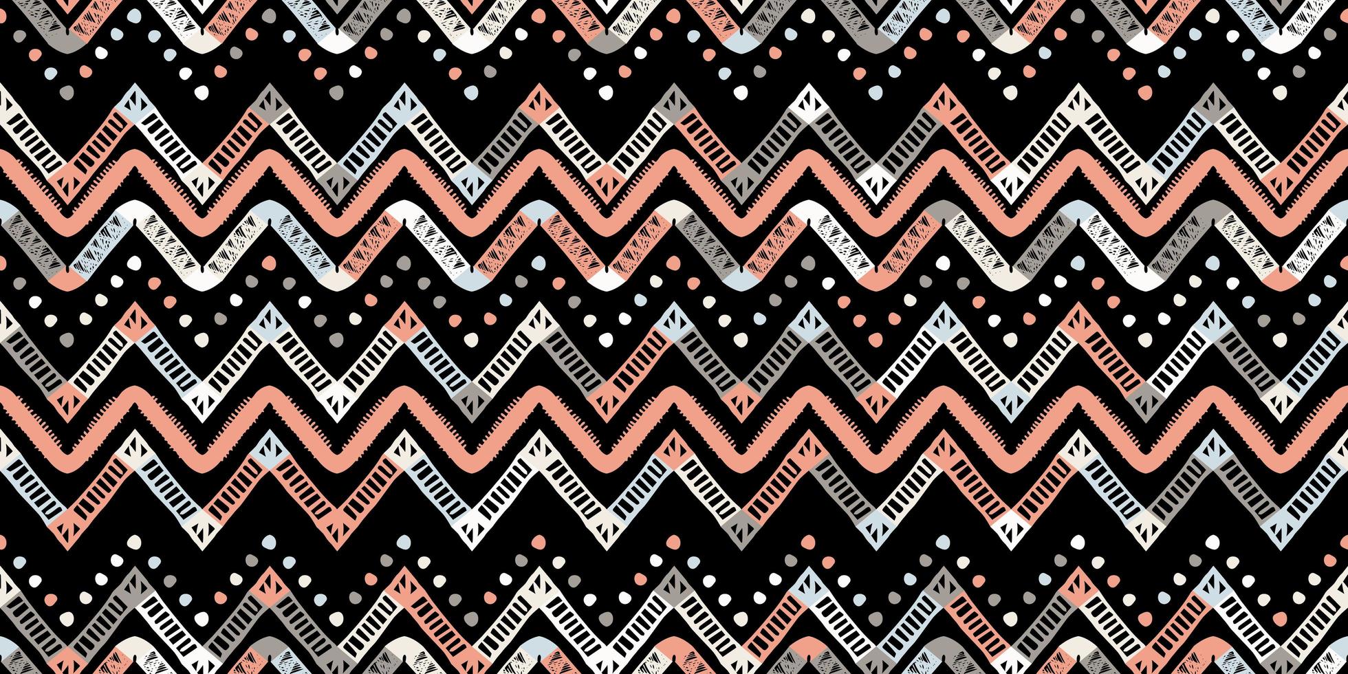 motif de style africain rétro en zigzag. conception à chevrons vecteur
