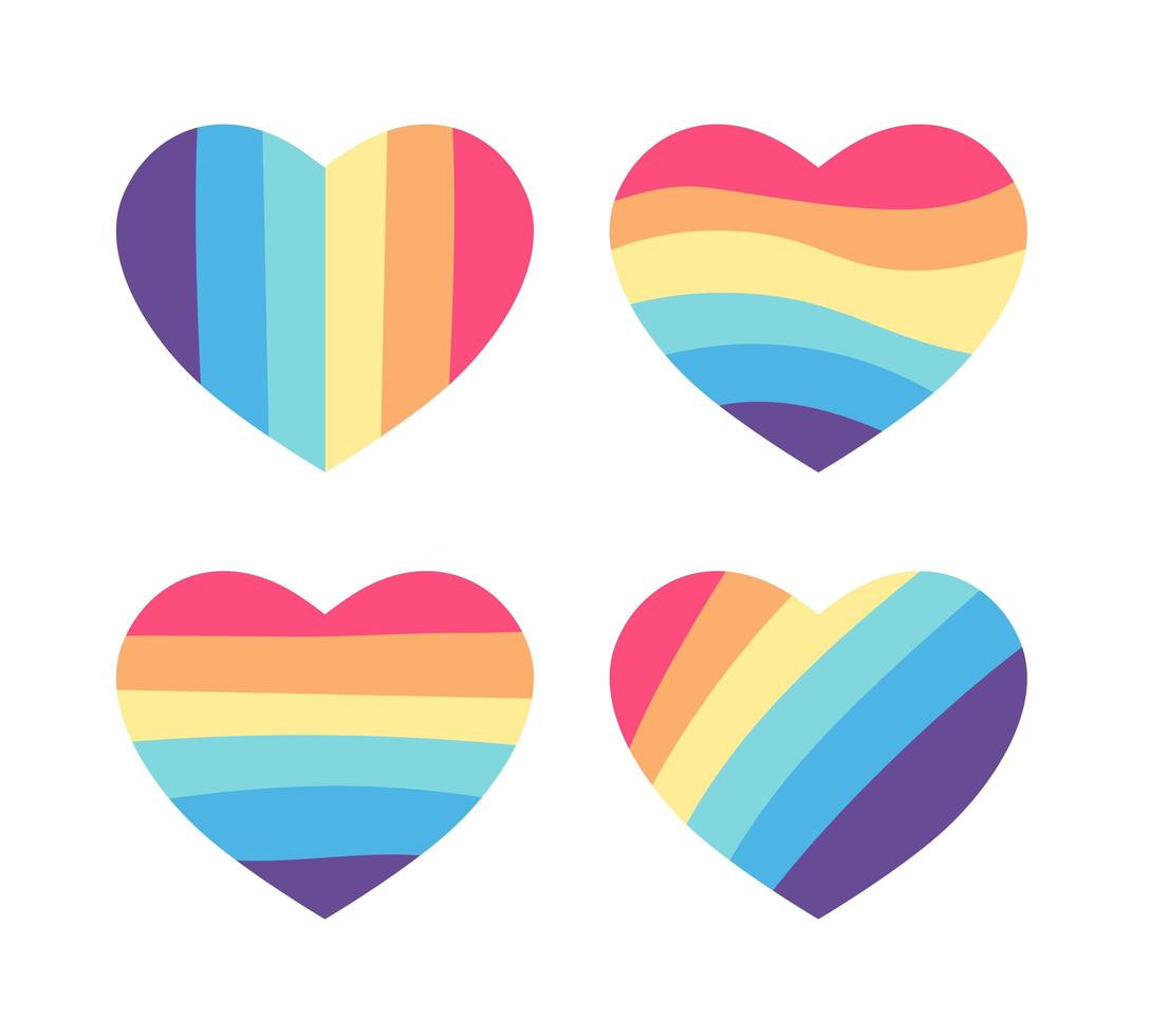 coeur avec un arc-en-ciel. symbole de lgbt vecteur