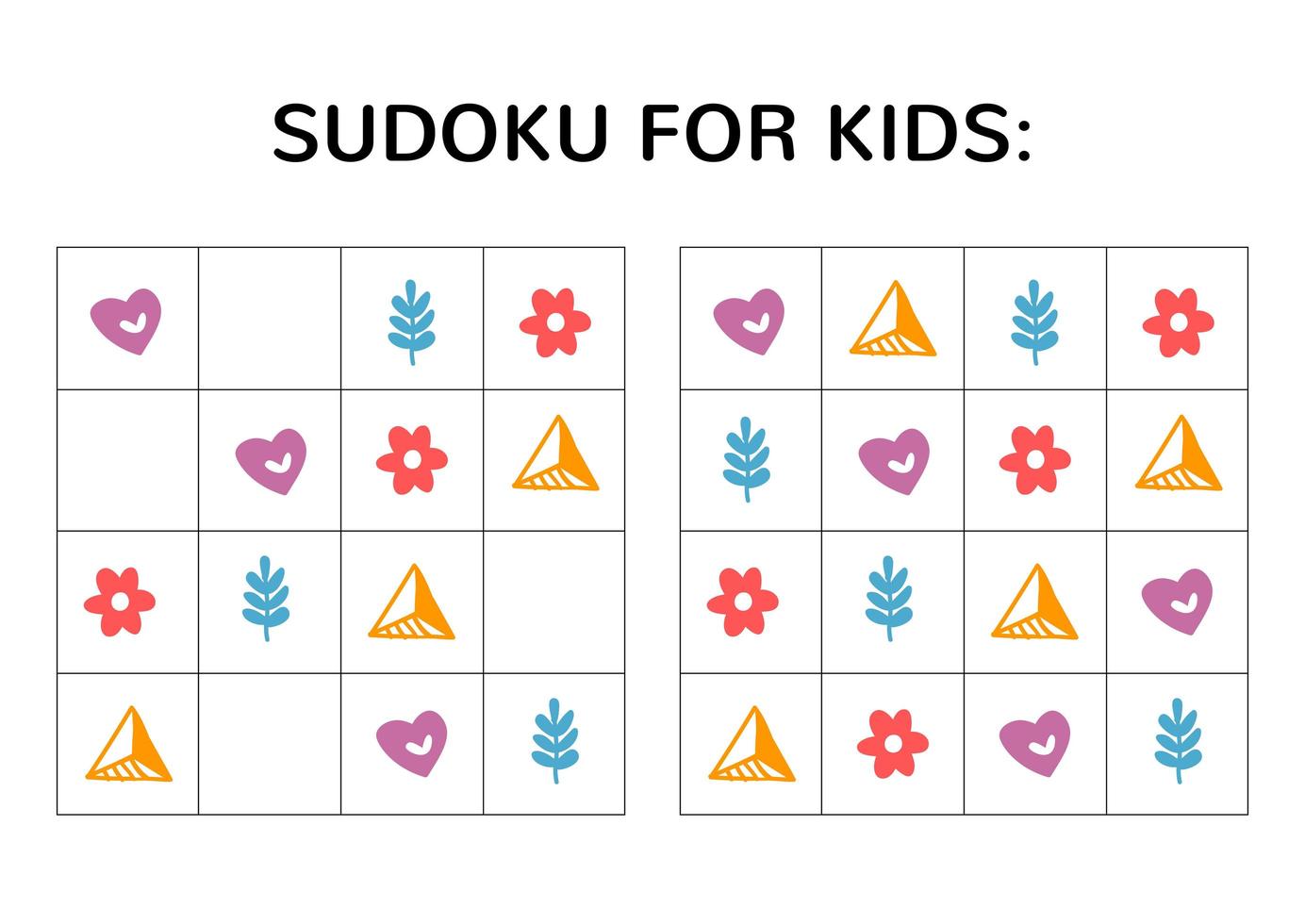 jeu de sudoku pour les enfants avec des images mignonnes. vecteur