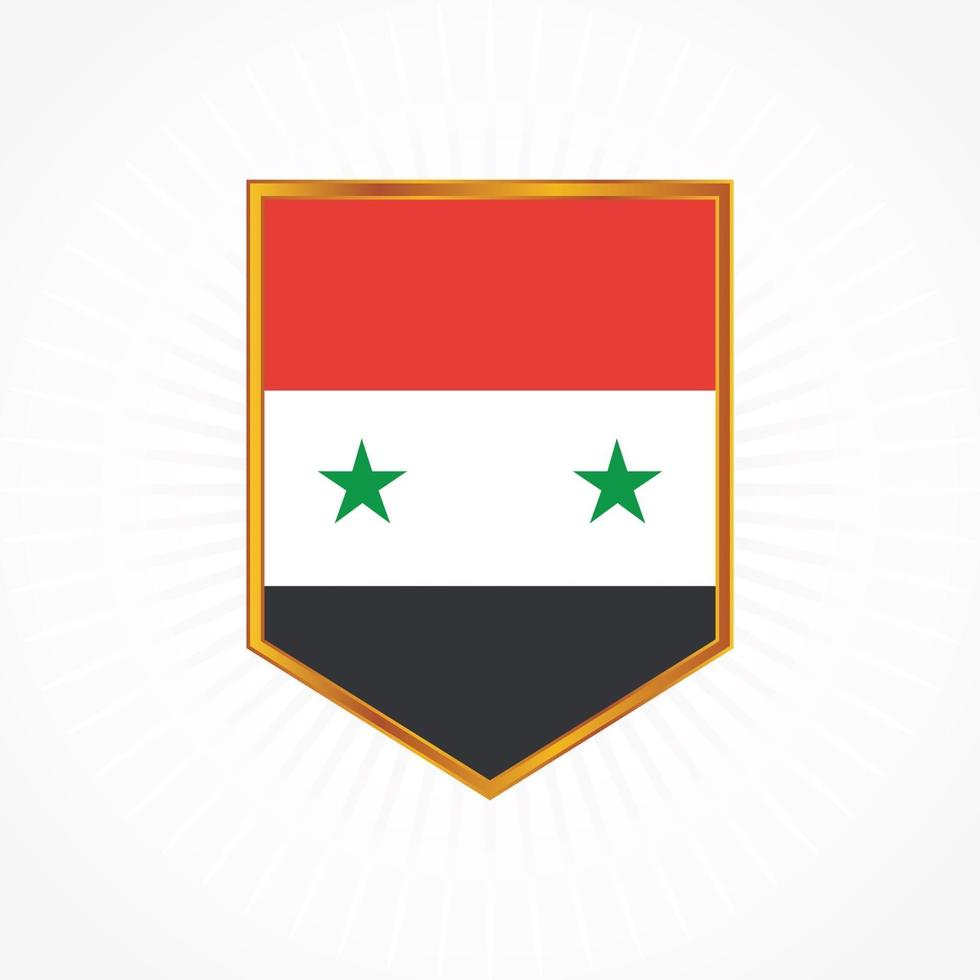 vecteur de drapeau de la syrie avec cadre de bouclier