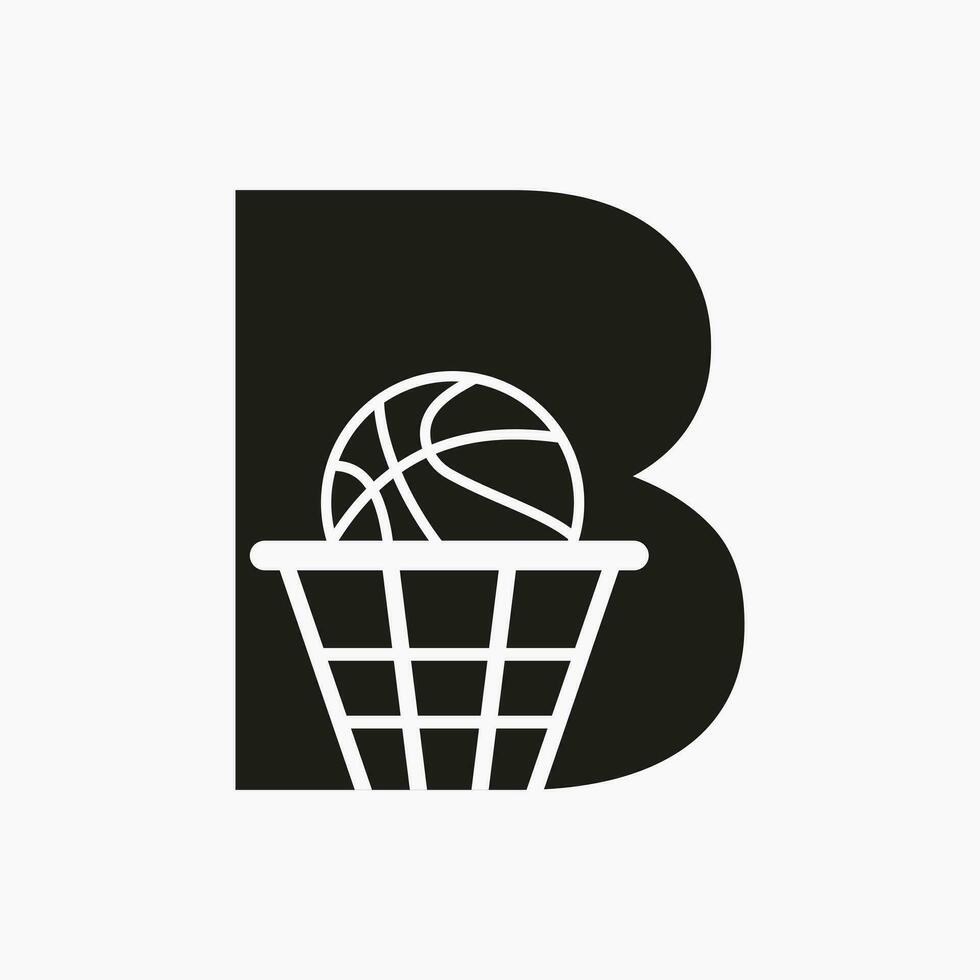 lettre b basketball logo concept. panier Balle logotype symbole vecteur modèle