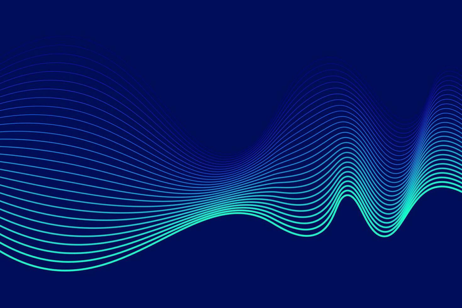 moderne futuriste La technologie arrière-plan, foncé bleu, dynamique embrasé brillant ondulé lignes. vecteur illustration