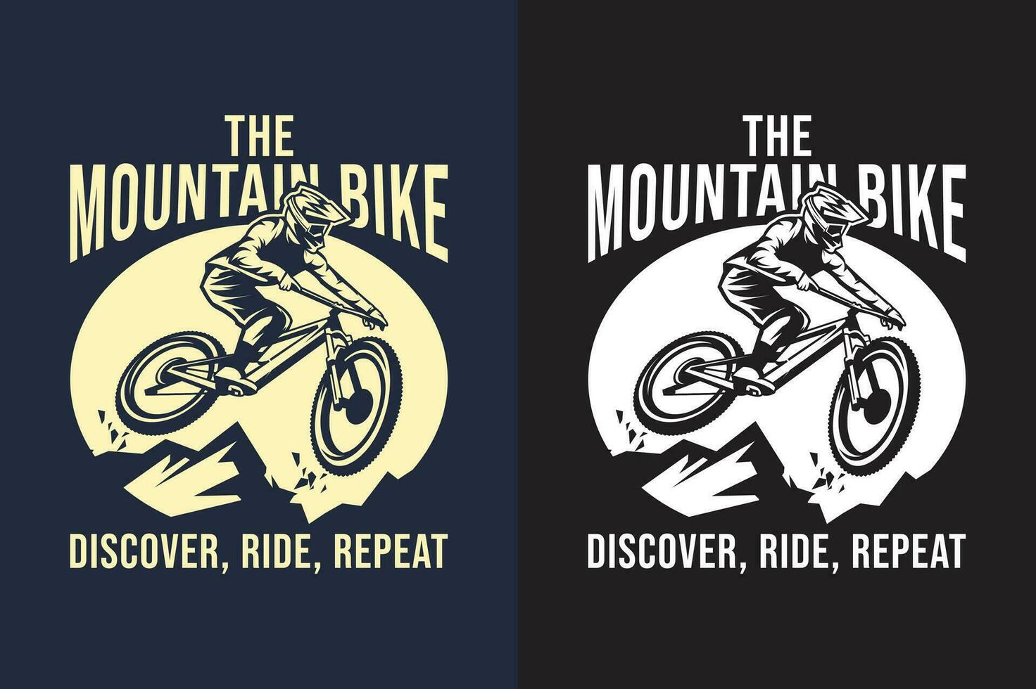 le Montagne bicyclette t-shirts logo conception vecteur