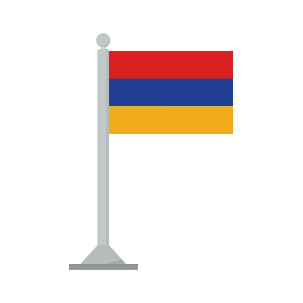 drapeau de Arménie sur mât isolé vecteur