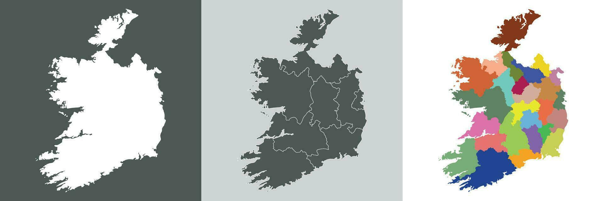 Irlande carte. carte de Irlande dans ensemble vecteur